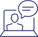 Person Talking on Laptop