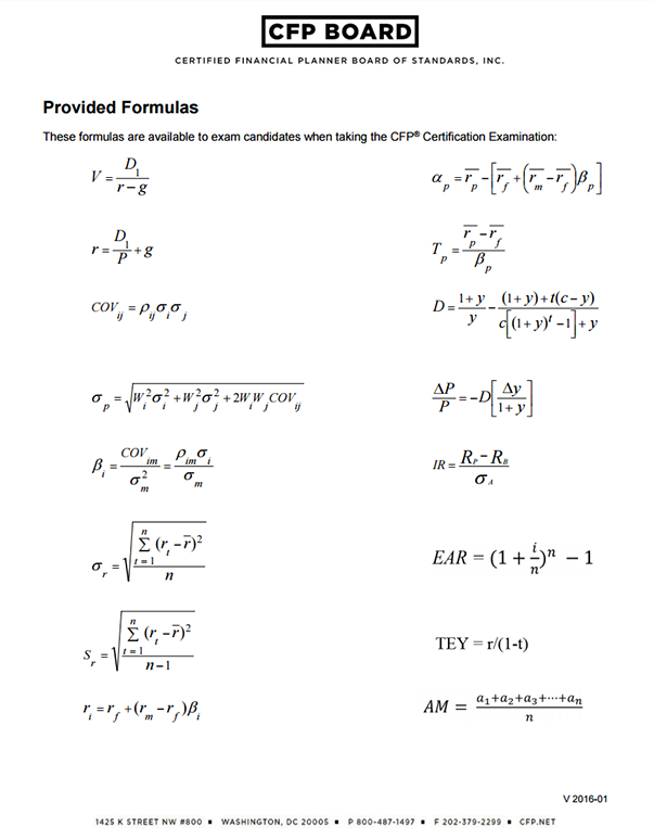 Formula Sheet